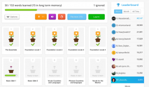 Visual of the Memrise user interface