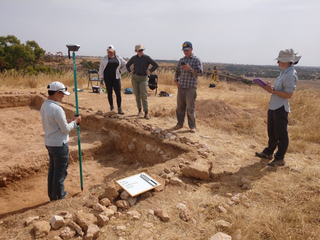 A GPS unit being used in an archaeological context