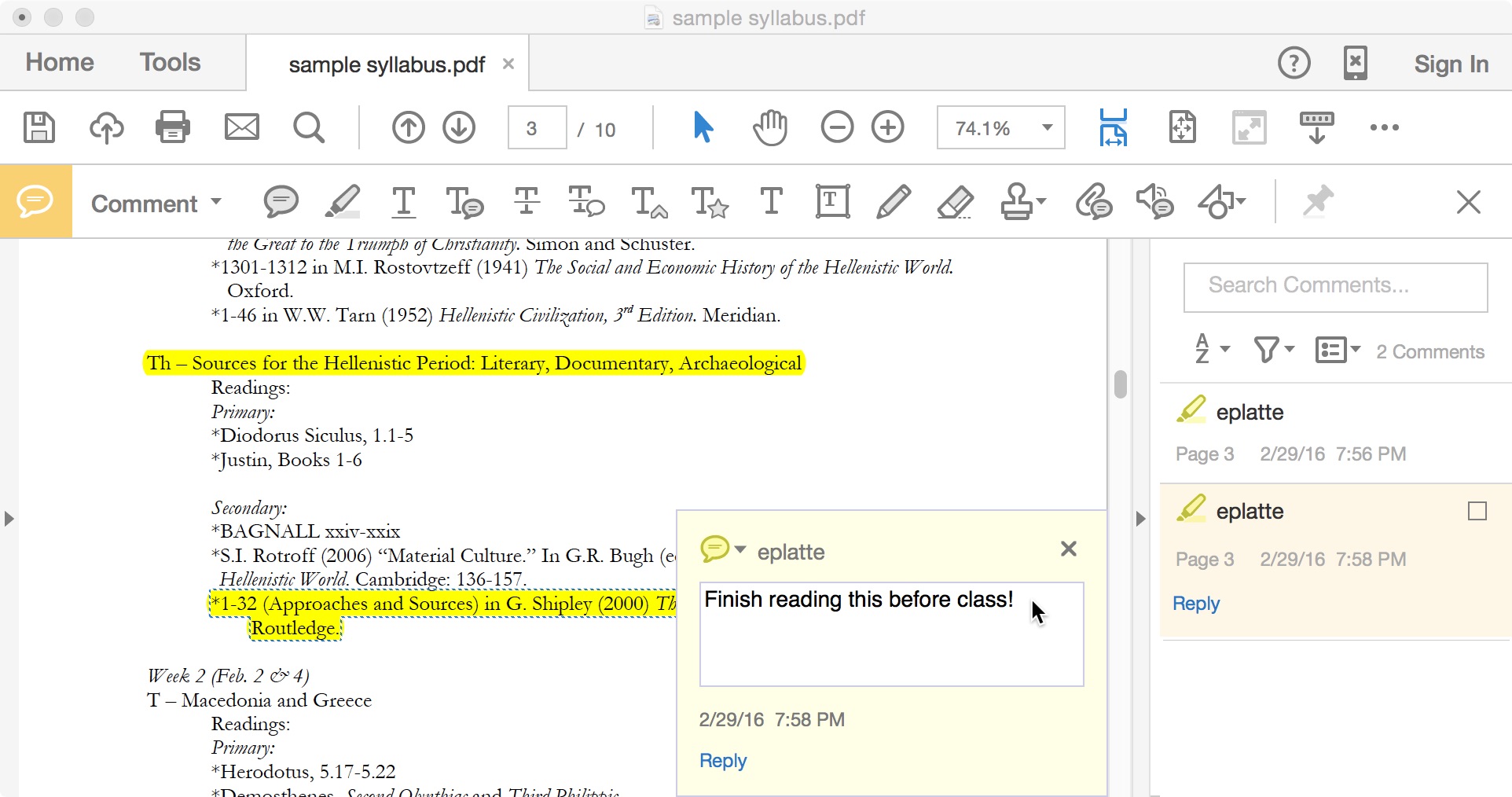 Annotating PDFs in Preview and Adobe Acrobat Reader  Teaching and