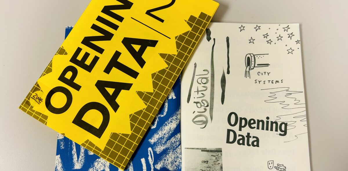 Two zines with titles "Opening Data" and "Opening Data 2"